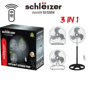 schlëizer Ventilateur sur pied de 18 pouces 3 en 1 avec telecommande