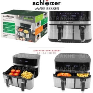 schlëizer Friteuse sans huile tactil 8.5L + 5.5L 3200w