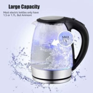 Lamacom Bouilloire électrique en verre 1.7L et 2000w by Look-in