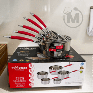 set de 5 casseroles en inox Poing rouge